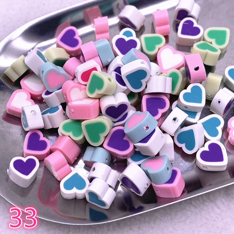 30tk 10mm värvilised puuviljad/lilled helmed polümeersavi helmed polümeersavi vahetükk lahtised helmed kaelakee jaoks DIY käevõru tarvikud