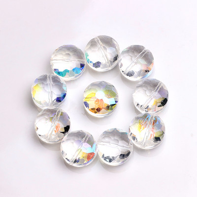 ZHUBI 10 tk Klaasist ümmargused kivihelmed 14 mm lihvitud kristallist lamedad helmed DIY Ehted Käsitöö Materjalide leiud Fit Käevõru