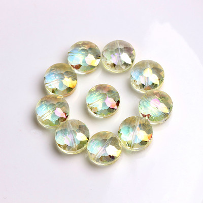 ZHUBI 10 tk Klaasist ümmargused kivihelmed 14 mm lihvitud kristallist lamedad helmed DIY Ehted Käsitöö Materjalide leiud Fit Käevõru