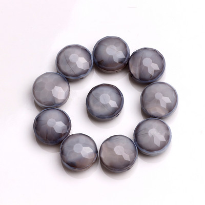 ZHUBI 10 tk Klaasist ümmargused kivihelmed 14 mm lihvitud kristallist lamedad helmed DIY Ehted Käsitöö Materjalide leiud Fit Käevõru