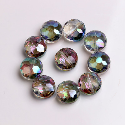 ZHUBI 10 tk Klaasist ümmargused kivihelmed 14 mm lihvitud kristallist lamedad helmed DIY Ehted Käsitöö Materjalide leiud Fit Käevõru