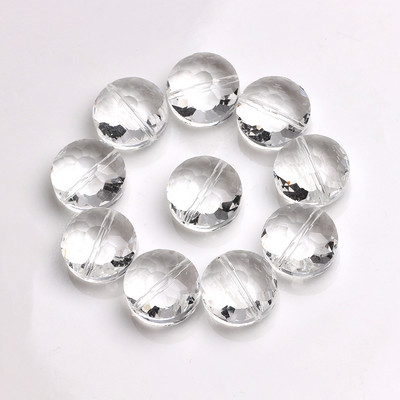 ZHUBI 10 tk Klaasist ümmargused kivihelmed 14 mm lihvitud kristallist lamedad helmed DIY Ehted Käsitöö Materjalide leiud Fit Käevõru