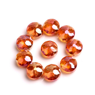 ZHUBI 10 tk Klaasist ümmargused kivihelmed 14 mm lihvitud kristallist lamedad helmed DIY Ehted Käsitöö Materjalide leiud Fit Käevõru