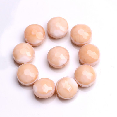 ZHUBI 10 tk Klaasist ümmargused kivihelmed 14 mm lihvitud kristallist lamedad helmed DIY Ehted Käsitöö Materjalide leiud Fit Käevõru