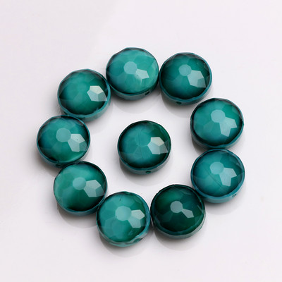 ZHUBI 10 tk Klaasist ümmargused kivihelmed 14 mm lihvitud kristallist lamedad helmed DIY Ehted Käsitöö Materjalide leiud Fit Käevõru