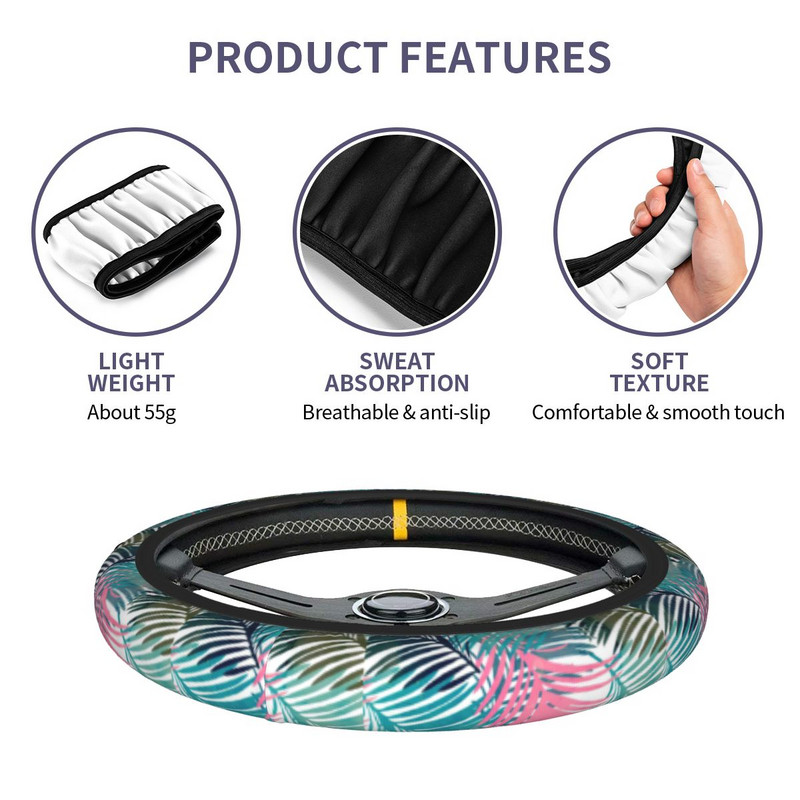 38 cm automobilio vairo dangteliai džiunglių minkštų lapų lapų automatinė apdaila Tinkami automobilio priedai