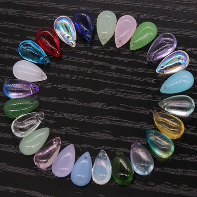 Mibrow 20 tk 7 * 14 mm veetilga klaashelmed, millel on auk, pisar, klaasist võluripats, ehete valmistamise tarvikute jaoks