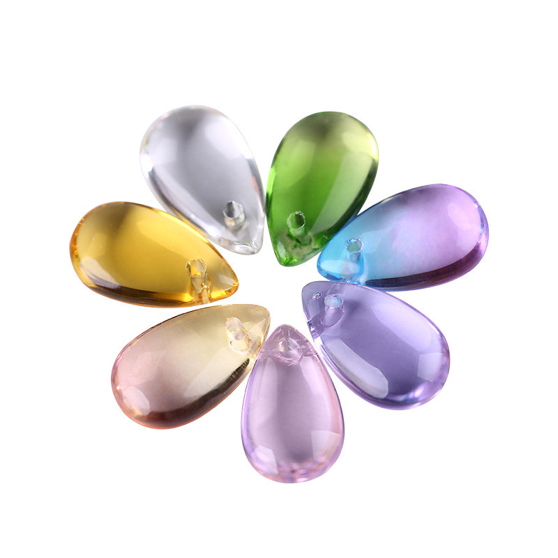 Mibrow 20 tk 7 * 14 mm veetilga klaashelmed, millel on auk, pisar, klaasist võluripats, ehete valmistamise tarvikute jaoks