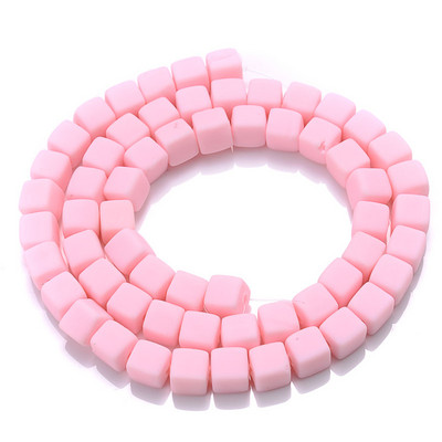 Ligikaudu 60 tk/kiud 6 mm kandilised savihelmed, laastud ketas lahtised vahetükid, käsitsi valmistatud Boho polümeerist helmed ehete valmistamiseks kaelakee jaoks