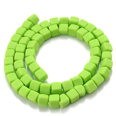 Ligikaudu 60 tk/kiud 6 mm kandilised savihelmed, laastud ketas lahtised vahetükid, käsitsi valmistatud Boho polümeerist helmed ehete valmistamiseks kaelakee jaoks