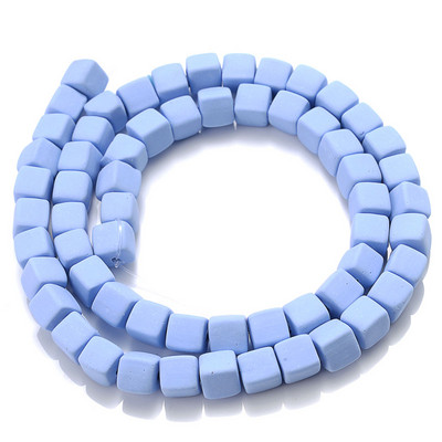 Ligikaudu 60 tk/kiud 6 mm kandilised savihelmed, laastud ketas lahtised vahetükid, käsitsi valmistatud Boho polümeerist helmed ehete valmistamiseks kaelakee jaoks