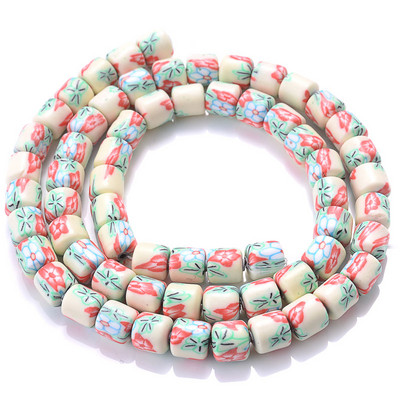 Ligikaudu 60 tk/kiud 6 mm kandilised savihelmed, laastud ketas lahtised vahetükid, käsitsi valmistatud Boho polümeerist helmed ehete valmistamiseks kaelakee jaoks