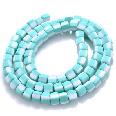 Ligikaudu 60 tk/kiud 6 mm kandilised savihelmed, laastud ketas lahtised vahetükid, käsitsi valmistatud Boho polümeerist helmed ehete valmistamiseks kaelakee jaoks