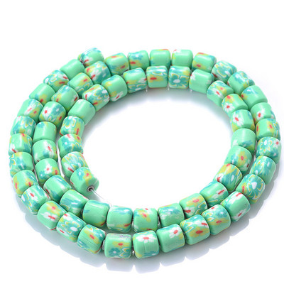 Ligikaudu 60 tk/kiud 6 mm kandilised savihelmed, laastud ketas lahtised vahetükid, käsitsi valmistatud Boho polümeerist helmed ehete valmistamiseks kaelakee jaoks