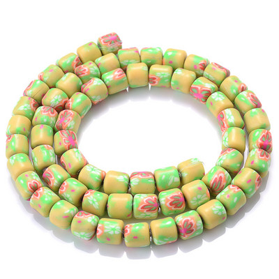 Ligikaudu 60 tk/kiud 6 mm kandilised savihelmed, laastud ketas lahtised vahetükid, käsitsi valmistatud Boho polümeerist helmed ehete valmistamiseks kaelakee jaoks