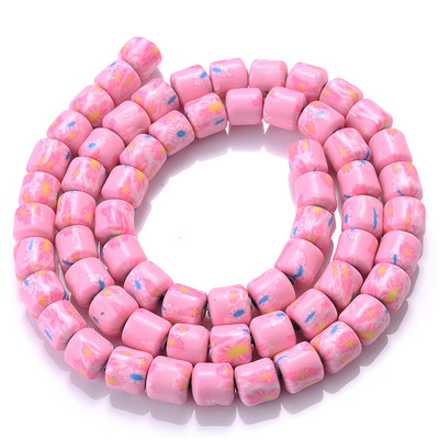 Ligikaudu 60 tk/kiud 6 mm kandilised savihelmed, laastud ketas lahtised vahetükid, käsitsi valmistatud Boho polümeerist helmed ehete valmistamiseks kaelakee jaoks