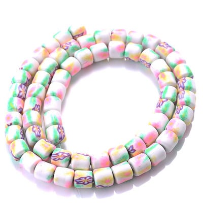 Ligikaudu 60 tk/kiud 6 mm kandilised savihelmed, laastud ketas lahtised vahetükid, käsitsi valmistatud Boho polümeerist helmed ehete valmistamiseks kaelakee jaoks