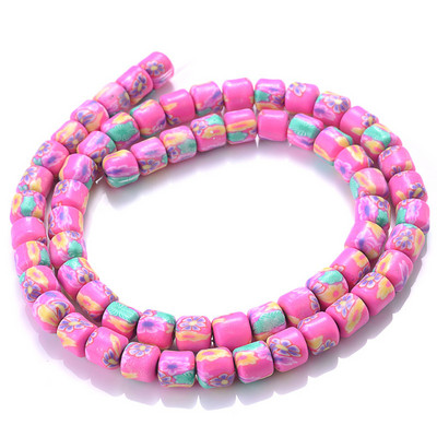 Ligikaudu 60 tk/kiud 6 mm kandilised savihelmed, laastud ketas lahtised vahetükid, käsitsi valmistatud Boho polümeerist helmed ehete valmistamiseks kaelakee jaoks