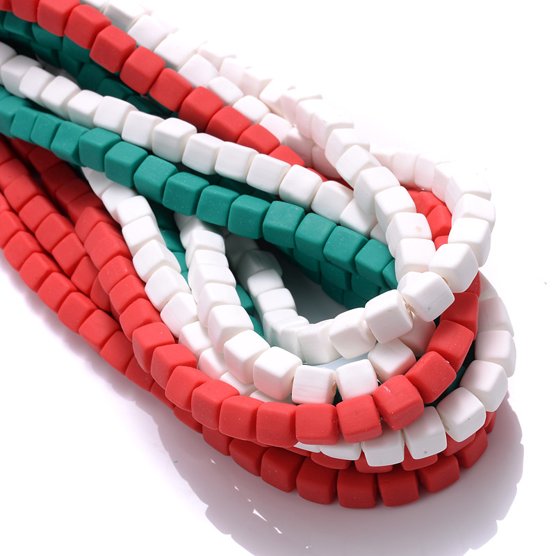 Ligikaudu 60 tk/kiud 6 mm kandilised savihelmed, laastud ketas lahtised vahetükid, käsitsi valmistatud Boho polümeerist helmed ehete valmistamiseks kaelakee jaoks