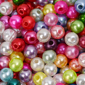 3 4 5 6 8 10 мм акрилни мъниста от имитация на перли от ABS Кръгли многоцветни свободни мъниста за декорация на албуми направи си сам Занаяти Изработване на доставка