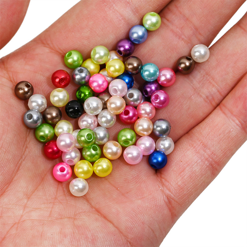 3 4 5 6 8 10 mm akrüül-ABS-imitatsioonist pärlihelmed ümmargused mitmevärvilised lahtised helmed isetegemiseks väljalõigete albumi kaunistamiseks käsitööks.