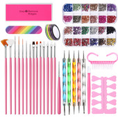 Maniküüri komplekt küünte litrite jaoks Küünehooldustarvikute komplekt Nail Art Pen Pintsel Küünte tarvikud Maniküüri tööriistad