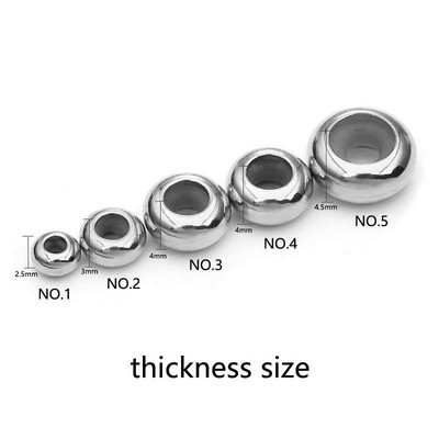 10 vnt nerūdijančio plieno tarpiklio kamščio karoliukai lygūs apvalūs karoliukai žavesys su silikonine guma, tinkanti apyrankė „pasidaryk pats“ papuošalų radiniai