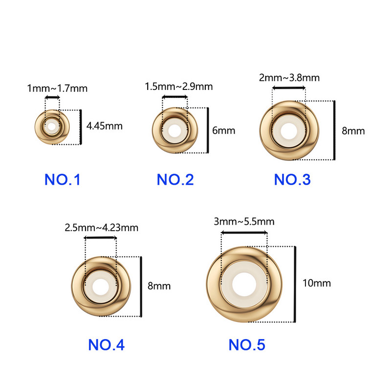 10 vnt nerūdijančio plieno tarpiklio kamščio karoliukai lygūs apvalūs karoliukai žavesys su silikonine guma, tinkanti apyrankė „pasidaryk pats“ papuošalų radiniai