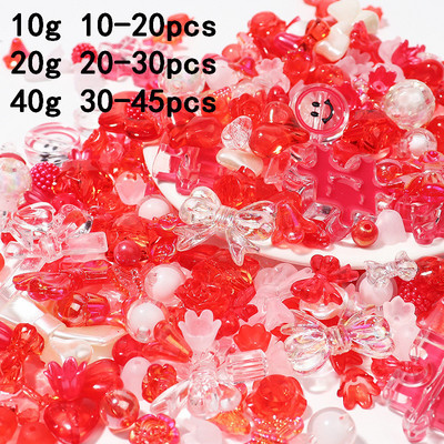 10G akrilo karoliukai šypsenos širdelės lanko gėlių karoliukai papuošalams gaminti pasidaryk pats rankų darbo telefono grandinėlė apyrankė stiklo karoliukai priedai