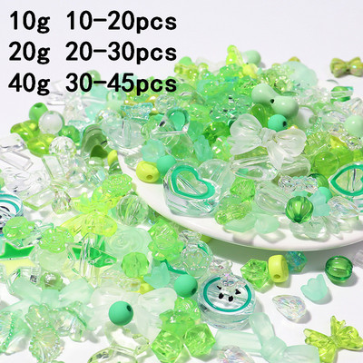 10G akrilo karoliukai šypsenos širdelės lanko gėlių karoliukai papuošalams gaminti pasidaryk pats rankų darbo telefono grandinėlė apyrankė stiklo karoliukai priedai