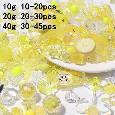 10G akrilo karoliukai šypsenos širdelės lanko gėlių karoliukai papuošalams gaminti pasidaryk pats rankų darbo telefono grandinėlė apyrankė stiklo karoliukai priedai