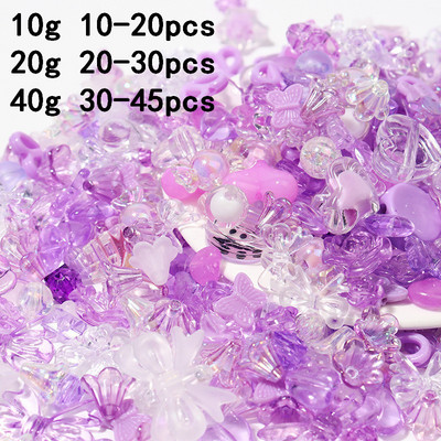 10G akrilo karoliukai šypsenos širdelės lanko gėlių karoliukai papuošalams gaminti pasidaryk pats rankų darbo telefono grandinėlė apyrankė stiklo karoliukai priedai