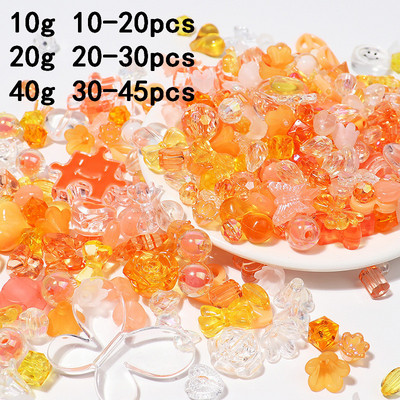 10G akrilo karoliukai šypsenos širdelės lanko gėlių karoliukai papuošalams gaminti pasidaryk pats rankų darbo telefono grandinėlė apyrankė stiklo karoliukai priedai