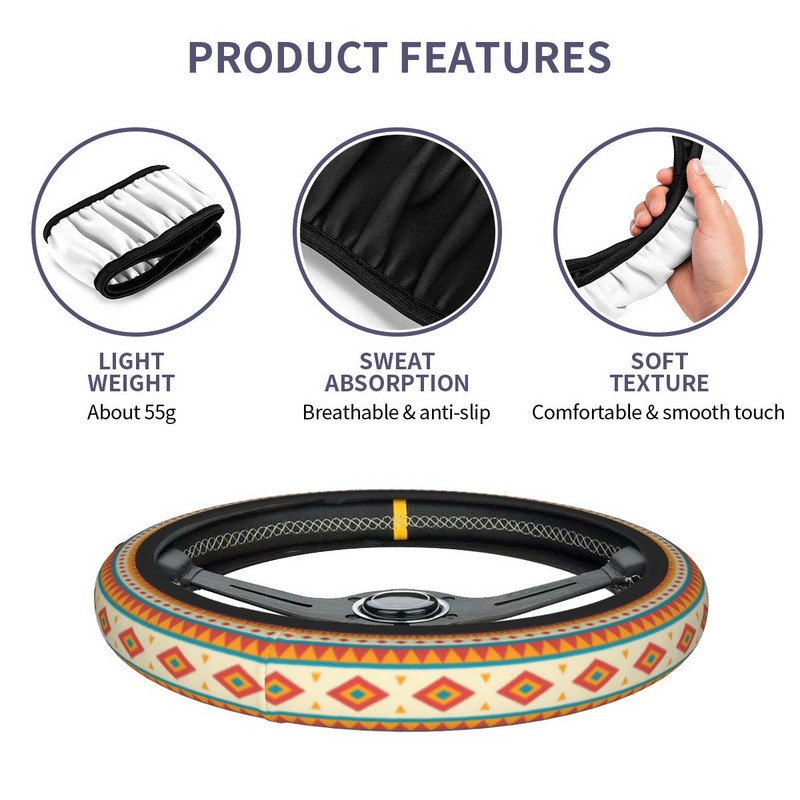 37-38 auto rooliratta kate Boho geomeetria mustrid universaalsed Bohemian autodekoratsioonid Moodne autotarvikud