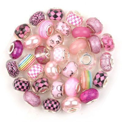 20x värvi segatud suure auguga vaik Euroopa helmed ümmargused lahtised vahehelmed ehete valmistamiseks Pandora käevõru DIY võlu tarvikud