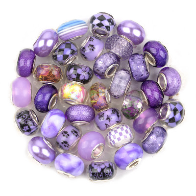 20x värvi segatud suure auguga vaik Euroopa helmed ümmargused lahtised vahehelmed ehete valmistamiseks Pandora käevõru DIY võlu tarvikud