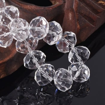 Rondelle Faceted Czech Crystal Glass Clear Solid Color 3mm 4mm 6mm 8/10/12/14/16/18mm Loose Spacer Beads for Jewelry Making DIY