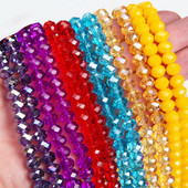 Κολιέ κολιέ με κρυστάλλινες γυάλινες χάντρες 1 κλώνου 6*8 χλστ.