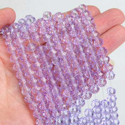 Κολιέ κολιέ με κρυστάλλινες γυάλινες χάντρες 1 κλώνου 6*8 χλστ.