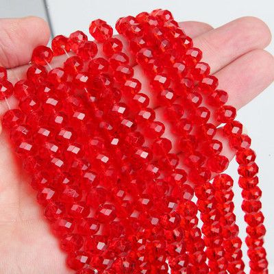 Κολιέ κολιέ με κρυστάλλινες γυάλινες χάντρες 1 κλώνου 6*8 χλστ.