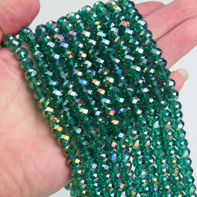 Κολιέ κολιέ με κρυστάλλινες γυάλινες χάντρες 1 κλώνου 6*8 χλστ.