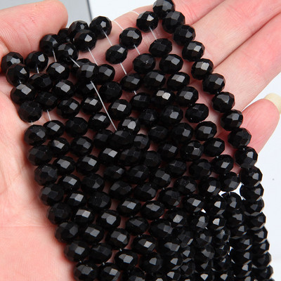 Κολιέ κολιέ με κρυστάλλινες γυάλινες χάντρες 1 κλώνου 6*8 χλστ.