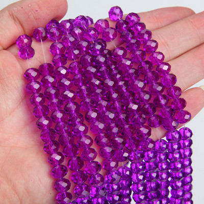 Κολιέ κολιέ με κρυστάλλινες γυάλινες χάντρες 1 κλώνου 6*8 χλστ.