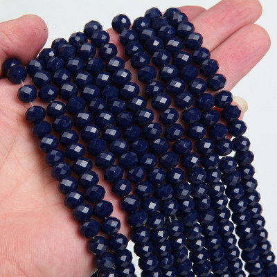 Κολιέ κολιέ με κρυστάλλινες γυάλινες χάντρες 1 κλώνου 6*8 χλστ.