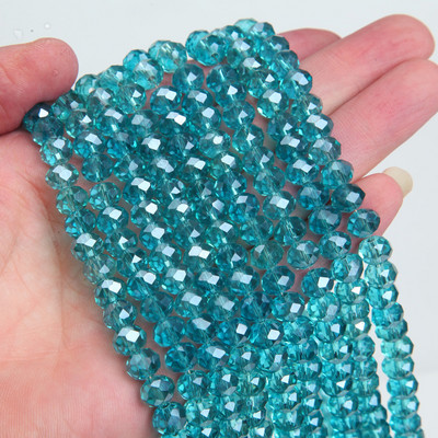 Κολιέ κολιέ με κρυστάλλινες γυάλινες χάντρες 1 κλώνου 6*8 χλστ.