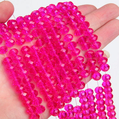 Κολιέ κολιέ με κρυστάλλινες γυάλινες χάντρες 1 κλώνου 6*8 χλστ.