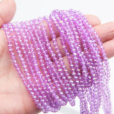 Κολιέ κολιέ με κρυστάλλινες γυάλινες χάντρες 1 κλώνου 6*8 χλστ.