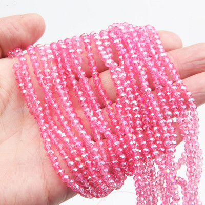 Κολιέ κολιέ με κρυστάλλινες γυάλινες χάντρες 1 κλώνου 6*8 χλστ.