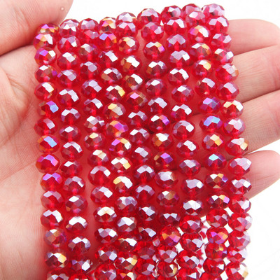 Κολιέ κολιέ με κρυστάλλινες γυάλινες χάντρες 1 κλώνου 6*8 χλστ.