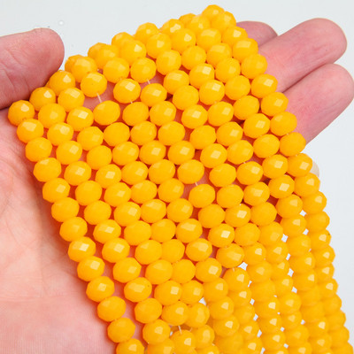 Κολιέ κολιέ με κρυστάλλινες γυάλινες χάντρες 1 κλώνου 6*8 χλστ.